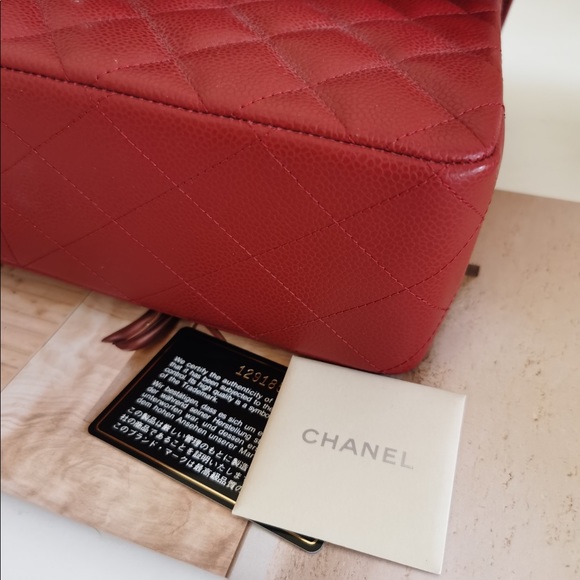 Chanel Single Flap Jumbo Caviar Red - Picture 8 of 8